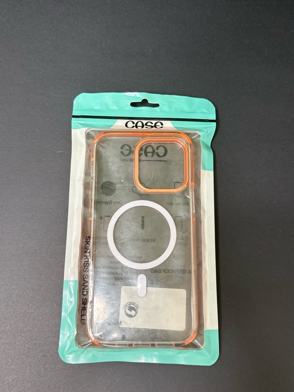 Clear Protective Phone with Orange Trim - Brand